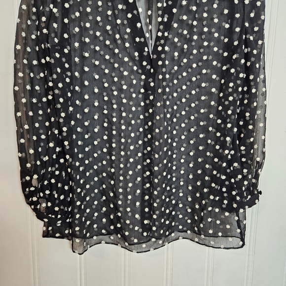 Alice + Olivia Black and White Polka Dot Blouse - Picture 11 of 16